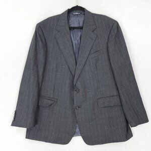 Polo Ralph Lauren Jacket Mens 46 Regular Gray Pinstripe Trop Wool Blazer Suit
